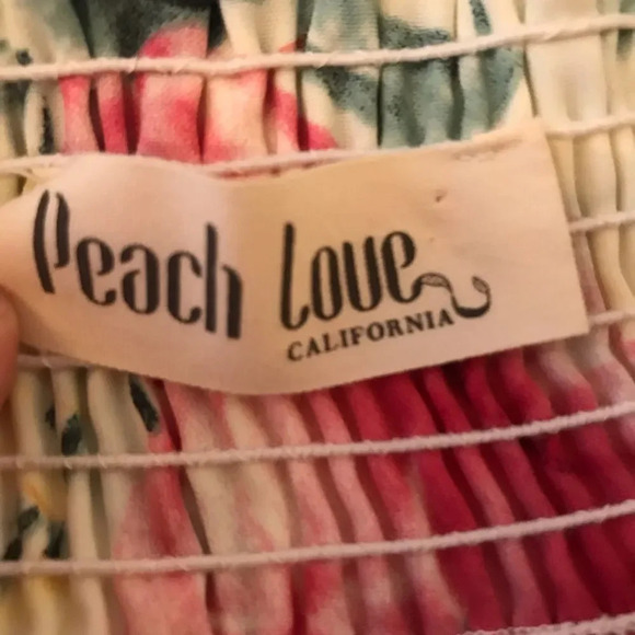 Peach Love California Off the Shoulder Cropped Top Large Summer Boho‎ Festival - Picture 7 of 8